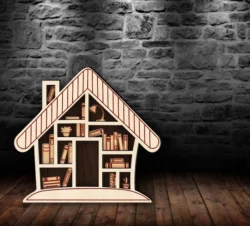 House book shelf E0022760 file cdr and dxf pdf free vector download for Laser cut