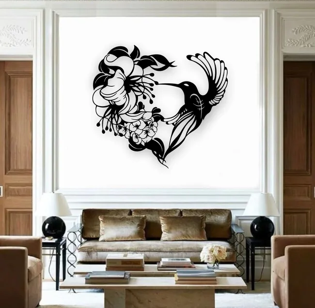 Hummingbird wall decor E0022827 file cdr and dxf pdf free vector download for Laser cut plasma