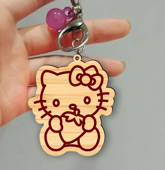 Kitty keychain E0022867 file cdr and dxf pdf free vector download for Laser cut