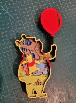 Layered Winnie Pooh E0022654 file cdr and dxf pdf free vector download for Laser cut