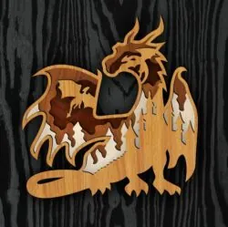 Layered dragon E0022715 file cdr and dxf pdf free vector download for Laser cut