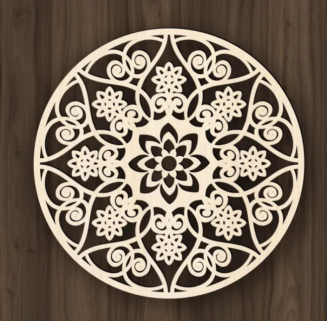 Mandala E0022721 file cdr and dxf pdf free vector download for Laser cut