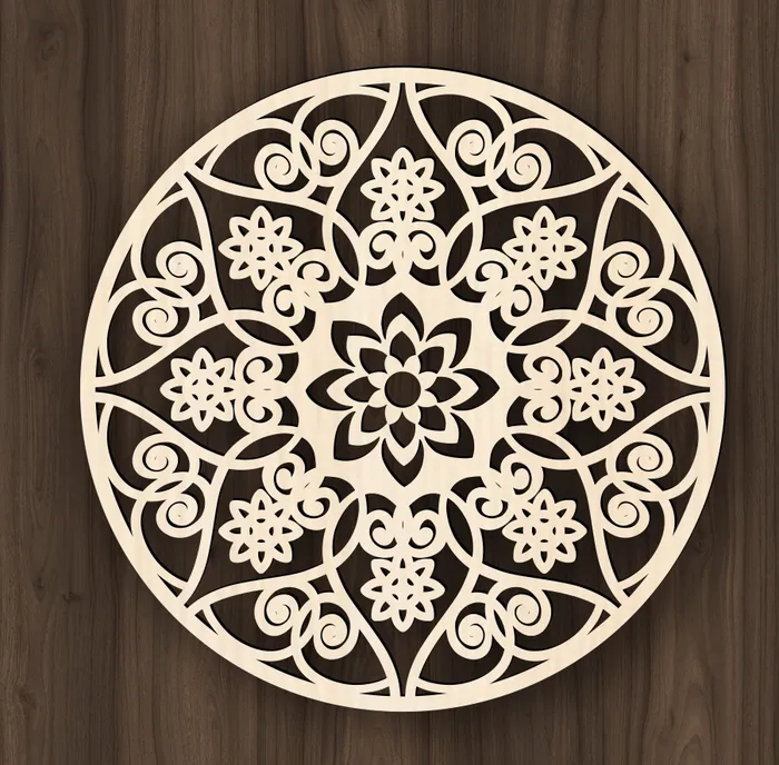 Mandala E0022721 file cdr and dxf pdf free vector download for Laser cut