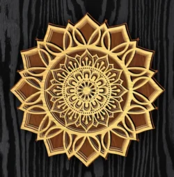 Multilayer mandala E0022801 file cdr and dxf pdf free vector download for Laser cut