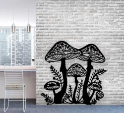 Mushroom wall decor E0022826 file cdr and dxf pdf free vector download for Laser cut plasma