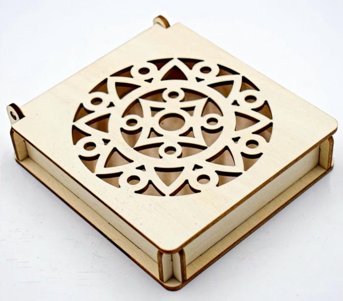 Round pattern gift box E0022701 file cdr and dxf pdf free vector download for Laser cut