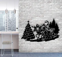 Santa Claus wall decor E0022831 file cdr and dxf pdf free vector download for Laser cut plasma