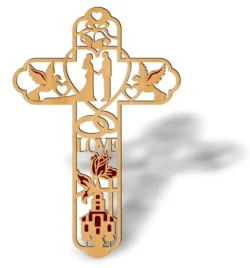 Wedding with cross E0022849 file cdr and dxf pdf free vector download for Laser cut