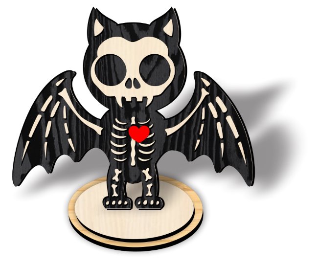 Skeleton bat E0022678 file cdr and dxf pdf free vector download for Laser cut