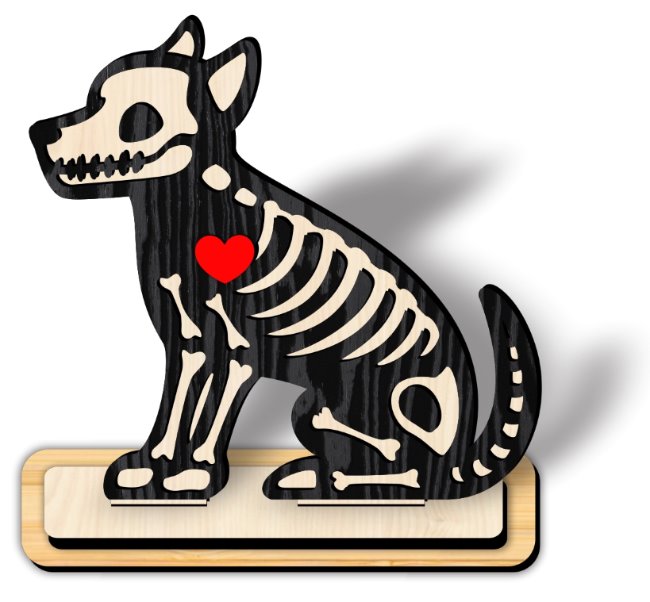 Skeleton dog E0022676 file cdr and dxf pdf free vector download for Laser cut