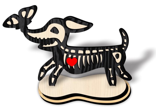 Skeleton dog E0022682 file cdr and dxf pdf free vector download for Laser cut