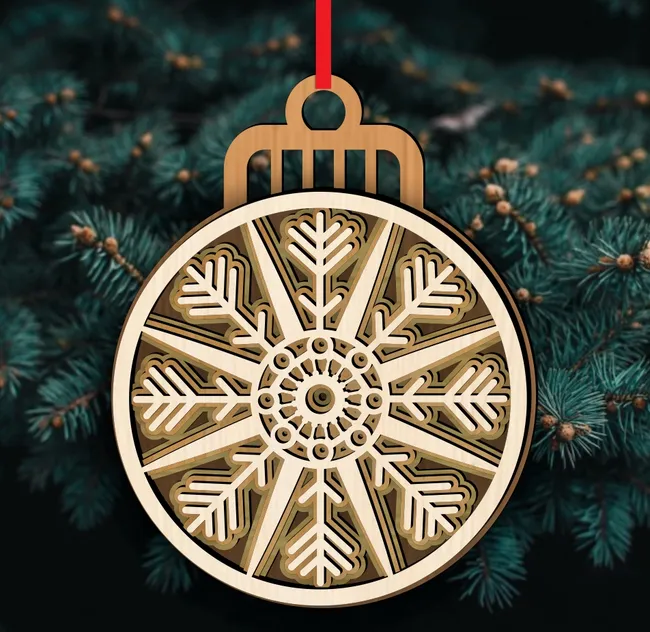 Snowflake Ornament E0022894 file cdr and dxf pdf free vector download for Laser cut