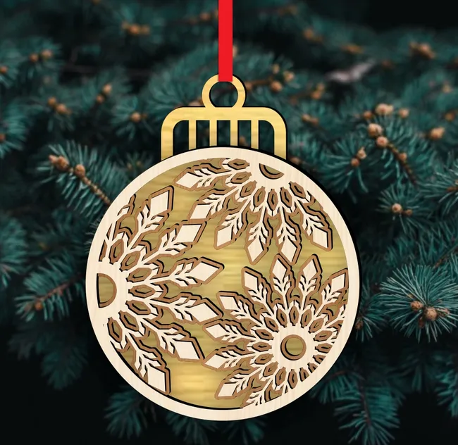 Snowflake Ornament E0022895 file cdr and dxf pdf free vector download for Laser cut