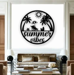 Summer beach E0022731 file cdr and dxf pdf free vector download for Laser cut plasma