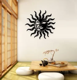 Sun wall decor E0022825 file cdr and dxf pdf free vector download for Laser cut plasma