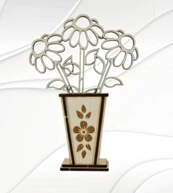 Vase flower E0022740 file cdr and dxf pdf free vector download for Laser cut