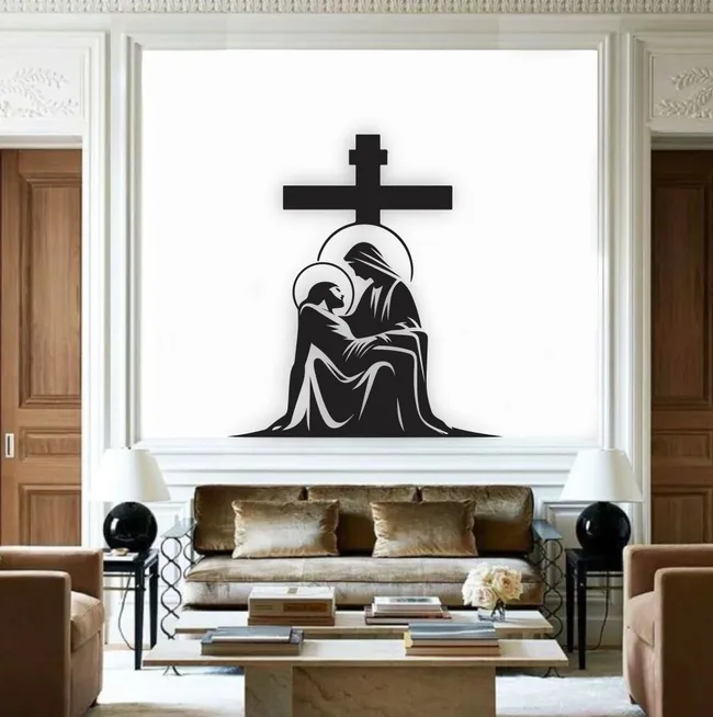 Virgin Mary with Jesus E0022953 file cdr and dxf pdf free vector download for laser cut plasma