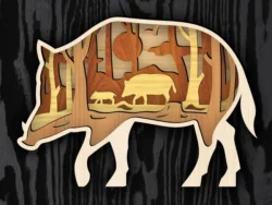 Wild boar E0022805 file cdr and dxf pdf free vector download for Laser cut