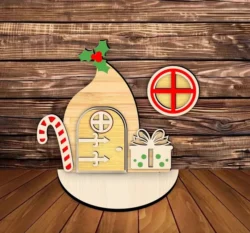 Christmas door E0022982 file cdr and dxf pdf free vector download for laser cut