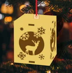 Christmas hanging box E0023024 file cdr and dxf pdf free vector download for laser cut