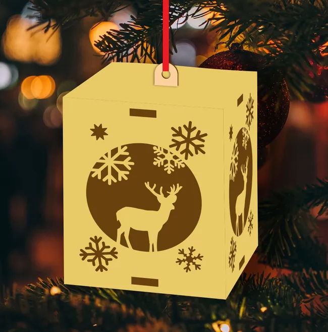 Christmas hanging box E0023024 file cdr and dxf pdf free vector download for laser cut