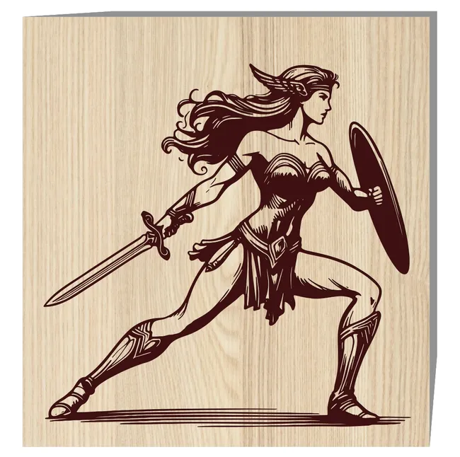 Female Warrior E0023013 file cdr and dxf pdf free vector download for laser engraving machines