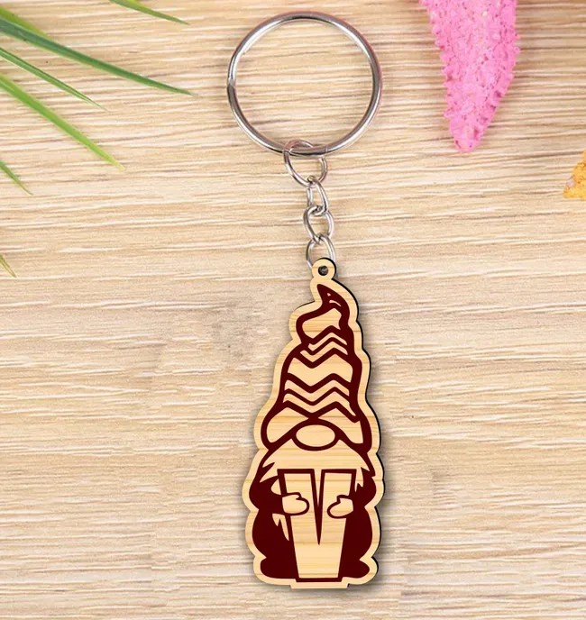 Gnome keychain E0023033 file cdr and dxf pdf free vector download for laser cut