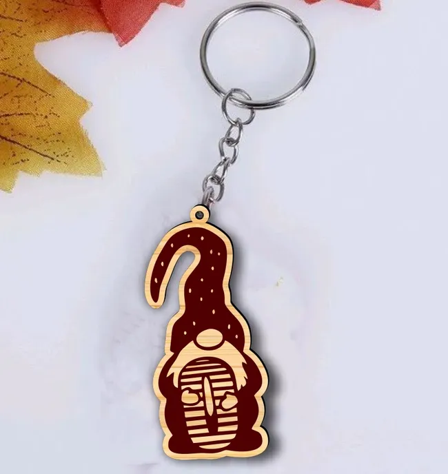 Gnome keychain E0023034 file cdr and dxf pdf free vector download for laser cut