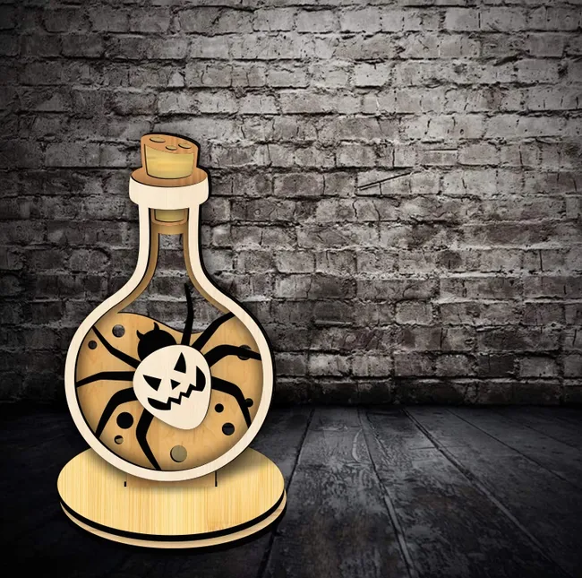 Halloween bottle E0022977 file cdr and dxf pdf free vector download for laser cut