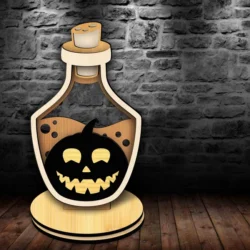 Halloween bottle E0022978 file cdr and dxf pdf free vector download for laser cut