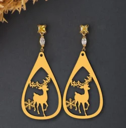 Christmas earrings E0023113 file cdr and dxf pdf free vector download for laser cut