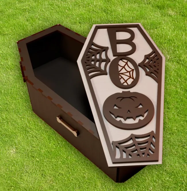 Coffin box E0023076 file cdr and dxf pdf free vector download for laser cut