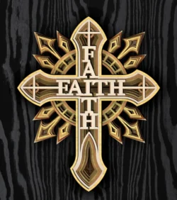 Faith Cross E0023089 file cdr and dxf pdf free vector download for laser cut