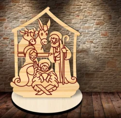 Nativity Holy family E0023126 file cdr and dxf pdf free vector download for laser cut