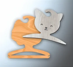 Cat clothes hangers file cdr and dxf free vector download for Laser cut CNC