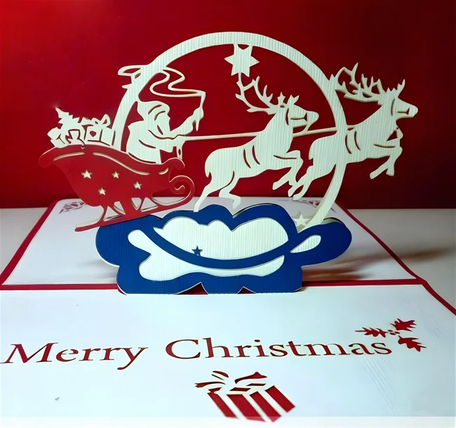 Christmas card E0012791 file cdr and dxf free vector download for laser cut