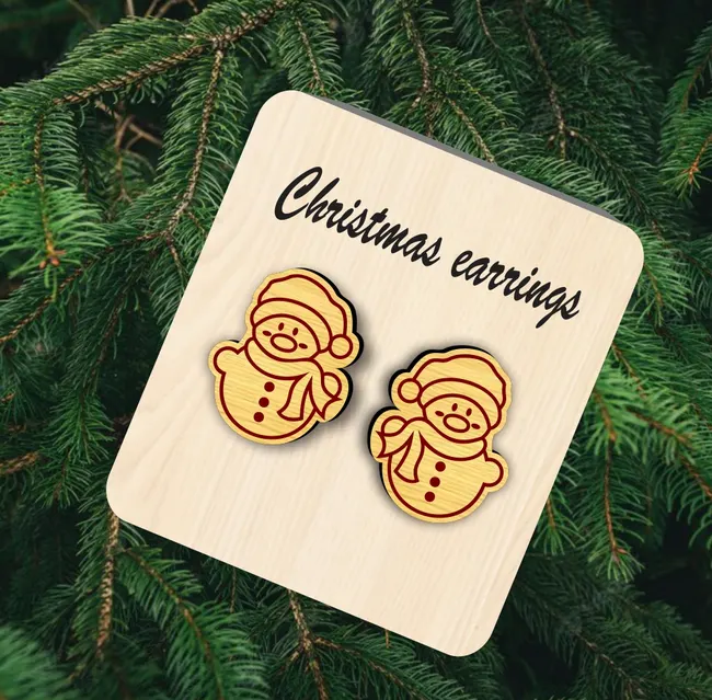 Christmas earrings E0023158 file cdr and dxf pdf free vector download for Laser cut