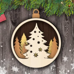 Christmas ornament E0023139 file cdr and dxf pdf free vector download for Laser cut