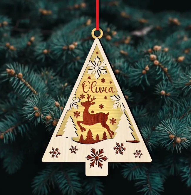 Christmas ornament E0023143 file cdr and dxf pdf free vector download for Laser cut