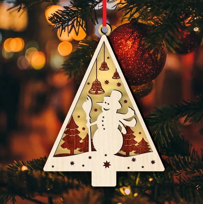 Christmas ornament E0023146 file cdr and dxf pdf free vector download for Laser cut