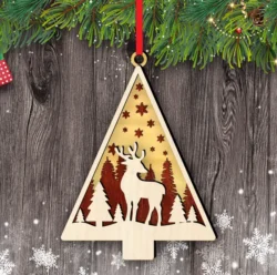 Christmas ornament E0023148 file cdr and dxf pdf free vector download for Laser cut