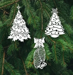 Christmas tree file cdr and dxf free vector download for print or laser engraving machines