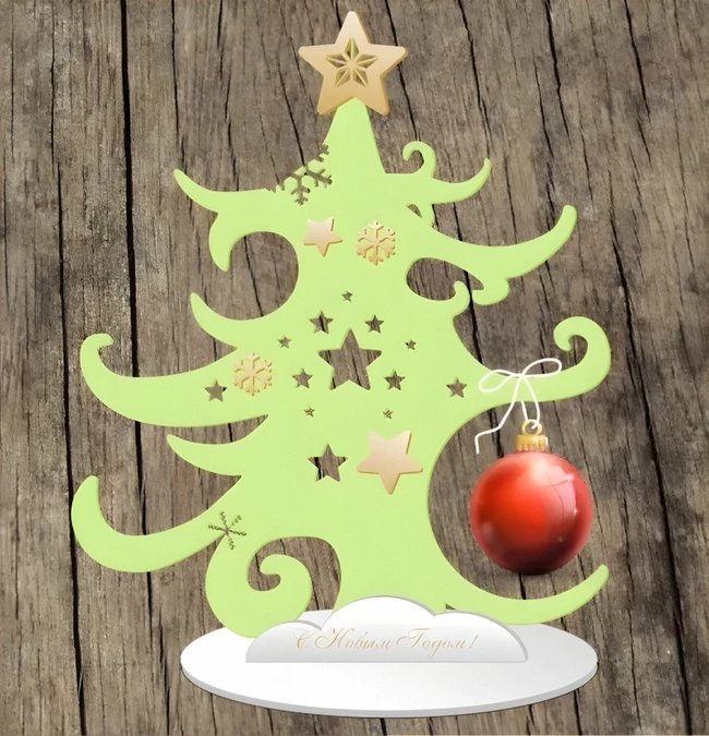 Christmas tree with balls file cdr and dxf free vector download for Laser cut