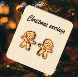 Gingerbread man earrings E0023161 file cdr and dxf pdf free vector download for Laser cut