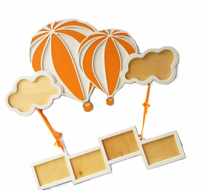 Hot air balloon photo frame free vector download for Laser cut