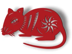 New year decoration mouse E0005309 file cdr and dxf free vector download for laser cut