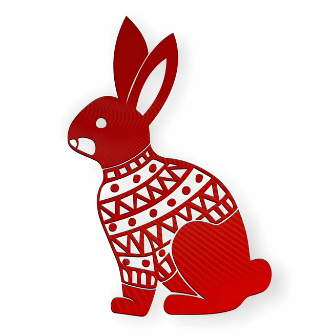 Rabbit with christmas file cdr and dxf free vector download for print or laser engraving machines