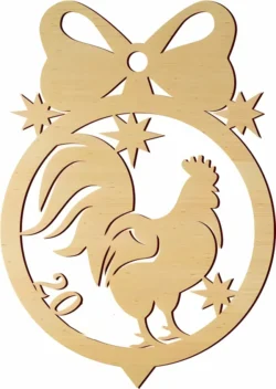 Rooster decorated christmas tree file cdr and dxf free vector download for Laser cut