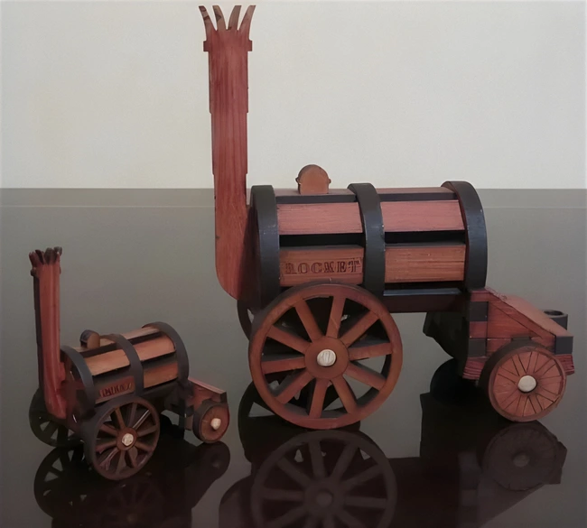 Stephenson's Rocket 3D puzzle F0001000 file cdr and dxf free vector download for laser cut plasma