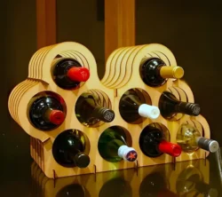 Asymmetrical Wine Rack E1000023 Free download vector file Laser cut and CNC Cut Wood